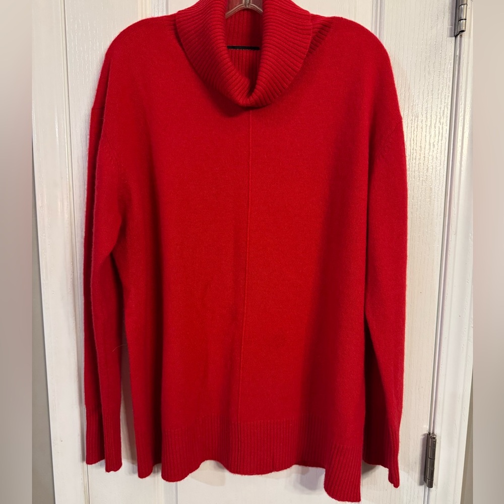 Red Turtleneck Cashmere Sweater